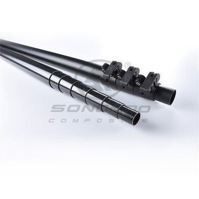 고강도 검은 탄소 섬유 텔레스코픽 폴